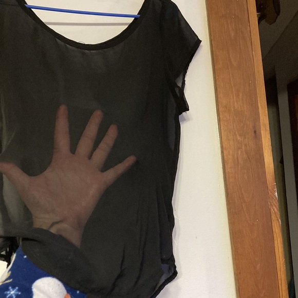 Sheer black shirt -see through design - Picture 2 of 2
